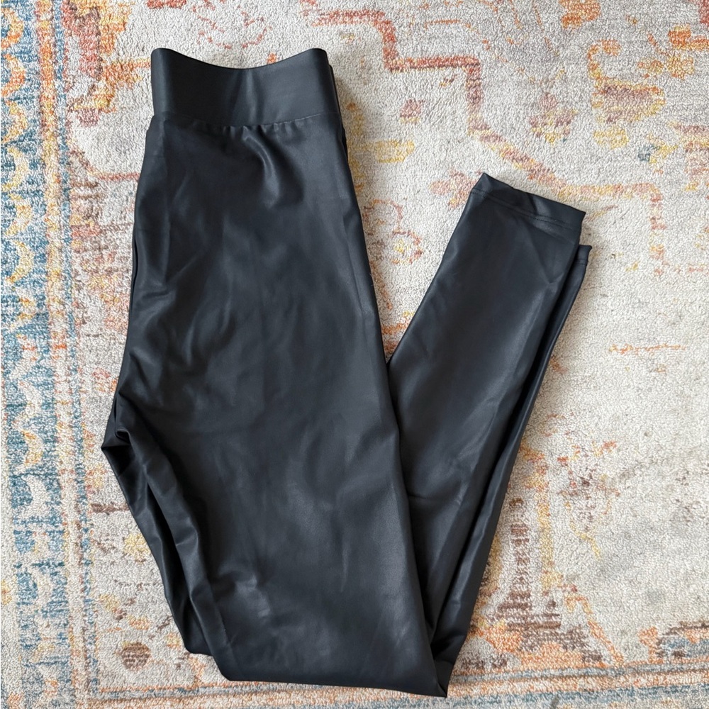 Topshop Black Faux Leather Pants